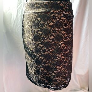 Style & Co. Black Lace Pencil Skirt Size L